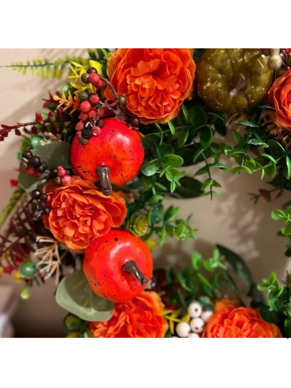NWOT-Autumn Faux Floral Indoor/ Outdoor Wreath.
